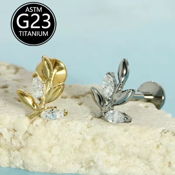 Astm-F136 Titanium Alloy Piercing Jewelry with a Light Luxury and High-End Feel, Internally Threaded Screw Rod Lip Studs, Earlobe Studs, Ear Cartilage Studs