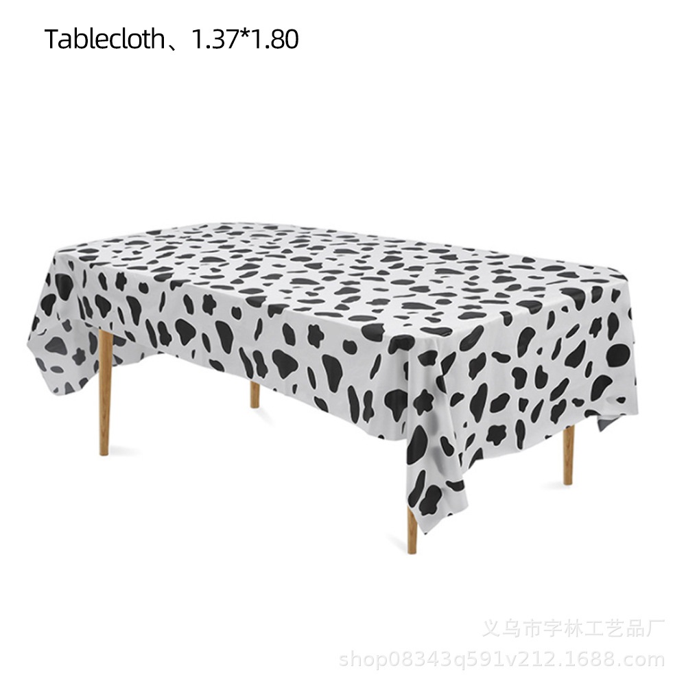 Vacas blancas y negras estampadas vajilla de fiesta bandeja de papel papel papel papel papel papel papel papel regalo bebé fiesta animales de granja decoración temática