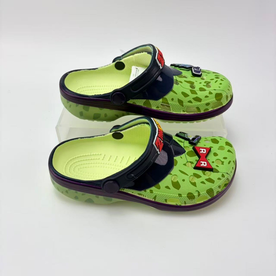 Cros nuevo agujero zapatos Dragon Ball Frisha Shalou agujero zapatos animado graffiti transfronterizo europea y americana sandálias populares image 8