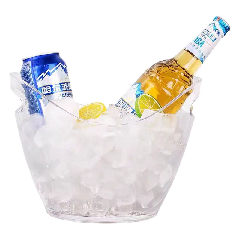 4 litros 8 litros 12 litros lingote de plástico PS cubo de hielo de plástico portátil Cubo de vino cubo de la barra de champán Cubo de cerveza KTV