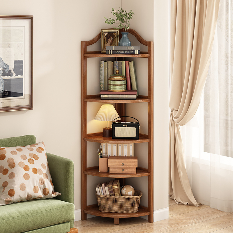 Bookshelf Living Room Study Triangular Corner Shelf Corner Cabinet Multi-Layer Storage Rack Bookcase Hand-Made Ornaments Display Rack