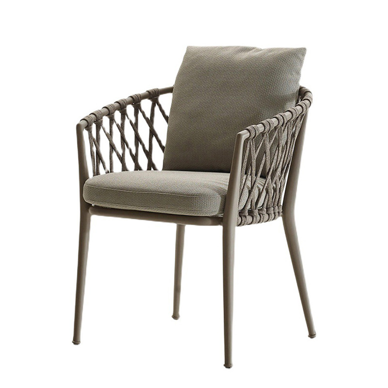 Mesa y silla de caña al aire libre patio jardín ocio balcón muebles cafetería terraza impermeable combinación de silla de caña solar