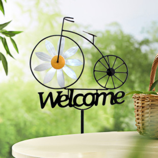 Cross-border outdoor windward iron sunflower windmill creative welcome ornaments garden villa decoration floor landscaping