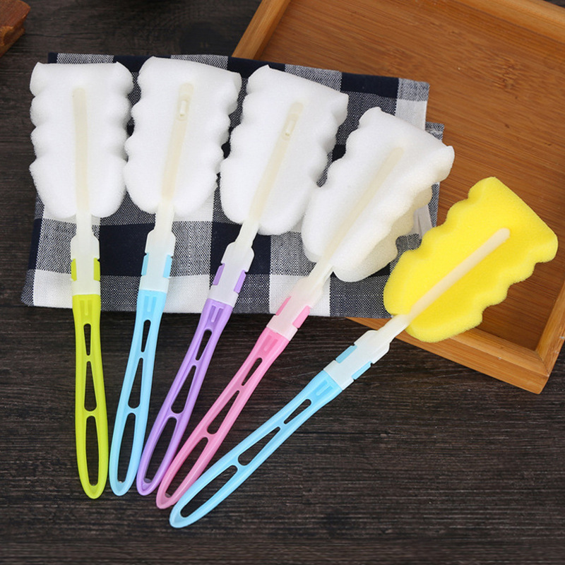 Wholesale Household Sponge Cup Brush Long Handle Thermos Cup Brush Multi-functional Detachable Cup Brush Bottle Cleaning Brush
