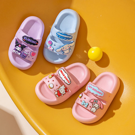 Sanrio Children's Slippers Pattern Soft Bottom Non-slip Wear-resistant Suitable for Kids Home Outdoor Summer Beach Slippers