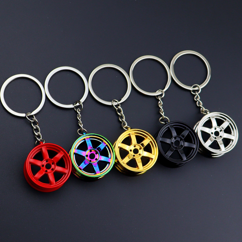 Creative Gift Car Modified Wheel Metal Keychain Turbocharged Advertising Waist Hanging Key Ring Chain Link Pendant Creative Gift Car Modified Wheel Metal Keychain Turbocharged Advertising Waist Hanging Key Ring Chain Link Pendant