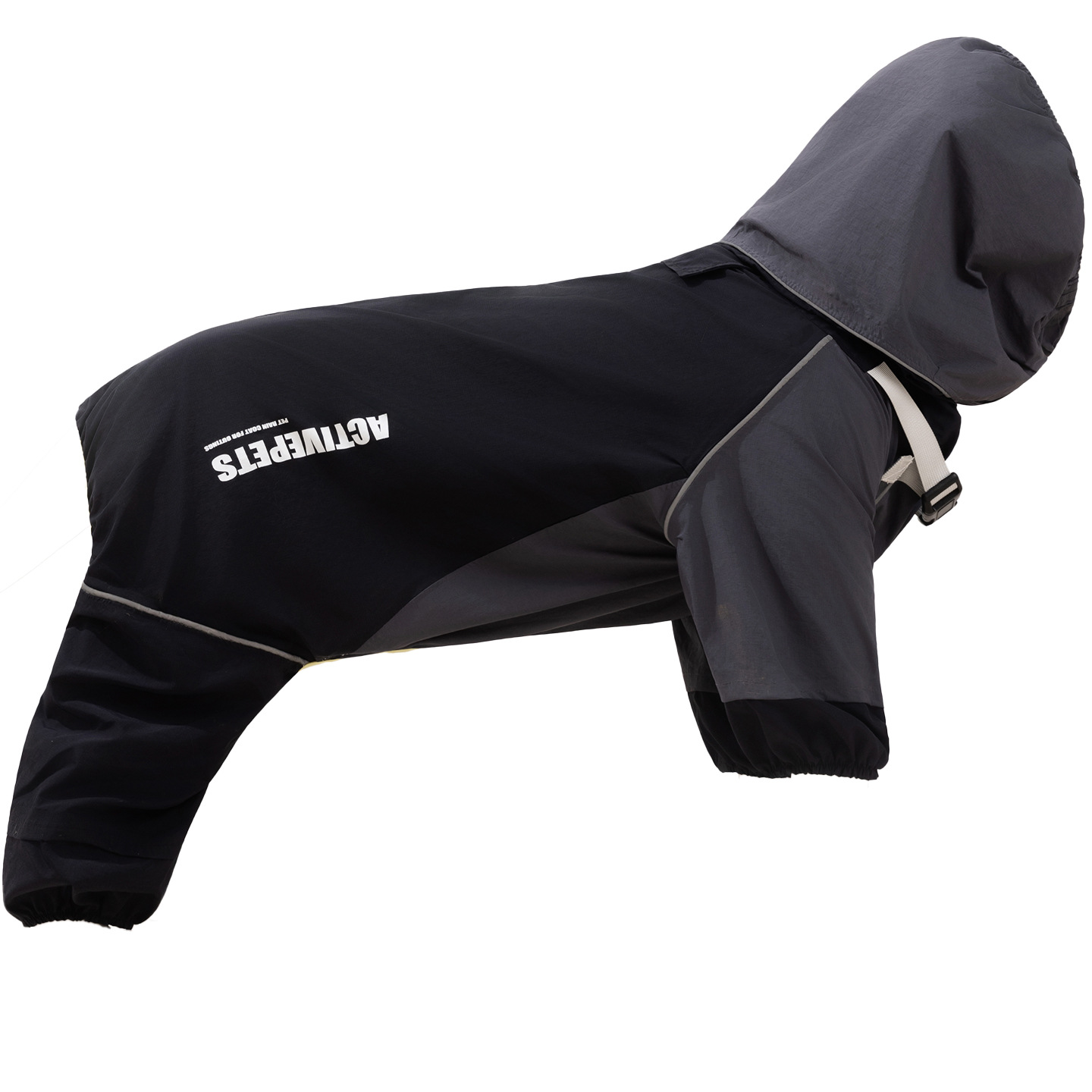 Primavera y verano, perros grandes y medianos, color neutro, viento, perros grandes, chaqueta de lluvia de cuello alto, impermeable a prueba de lluvia para mascotas, ropa para perros.