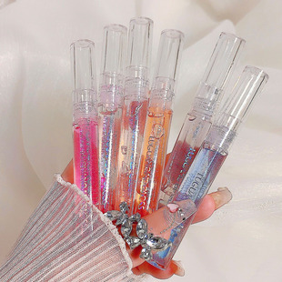 SHAQINUO glass water gloss lip gloss rich micro flash moisturizing doodle lip gloss mirror lip glaze student party lip balm