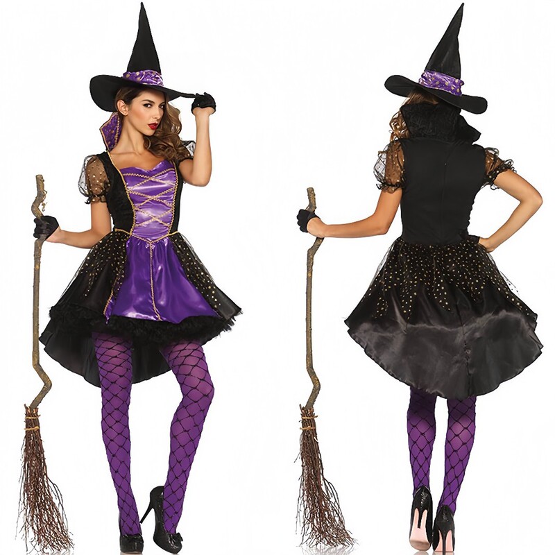 New Halloween Witch Costume Cos Witch Costume Holiday Party Cosplay Costume Wizard Costume Wholesale New Halloween Witch Costume Cos Witch Costume Holiday Party Cosplay Costume Wizard Costume Wholesale