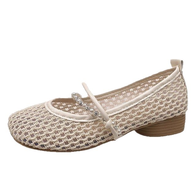 Zapatos de tacón grueso de un pie, zapatos de mujer, 2026 nuevos zapatos de moda de tacón bajo de estilo francés de verano