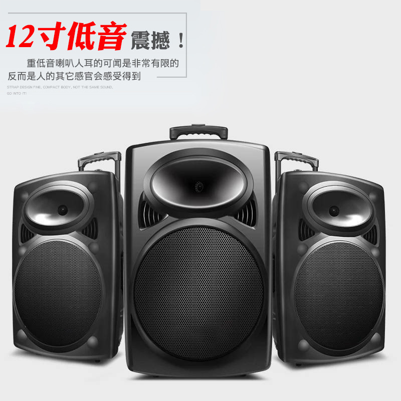 屋外の広場のダンスの音響の12インチの大きい音量は携帯用の歌のbluetoothのスピーカーの耳の麦の露店を持って売ります。|undefined