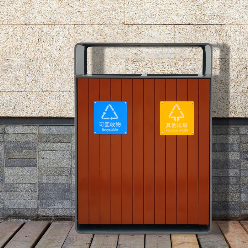 长沙瑞意户外分类垃圾桶商用室外不锈钢垃圾桶市政街道环卫果皮箱