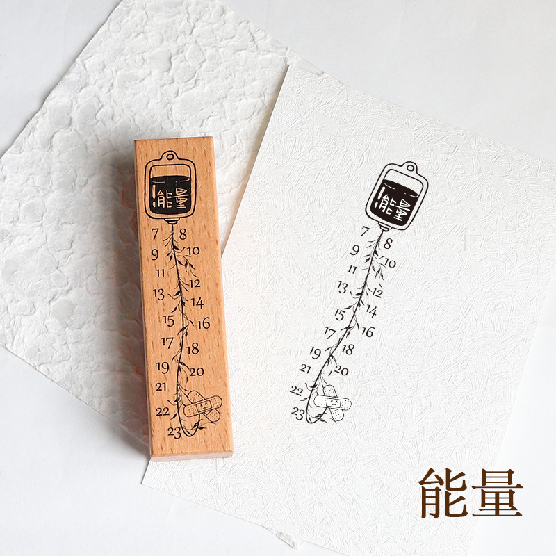 时间记录生活手帐木质印章时间轴可爱高颜值diy装饰日期雕刻印章|undefined