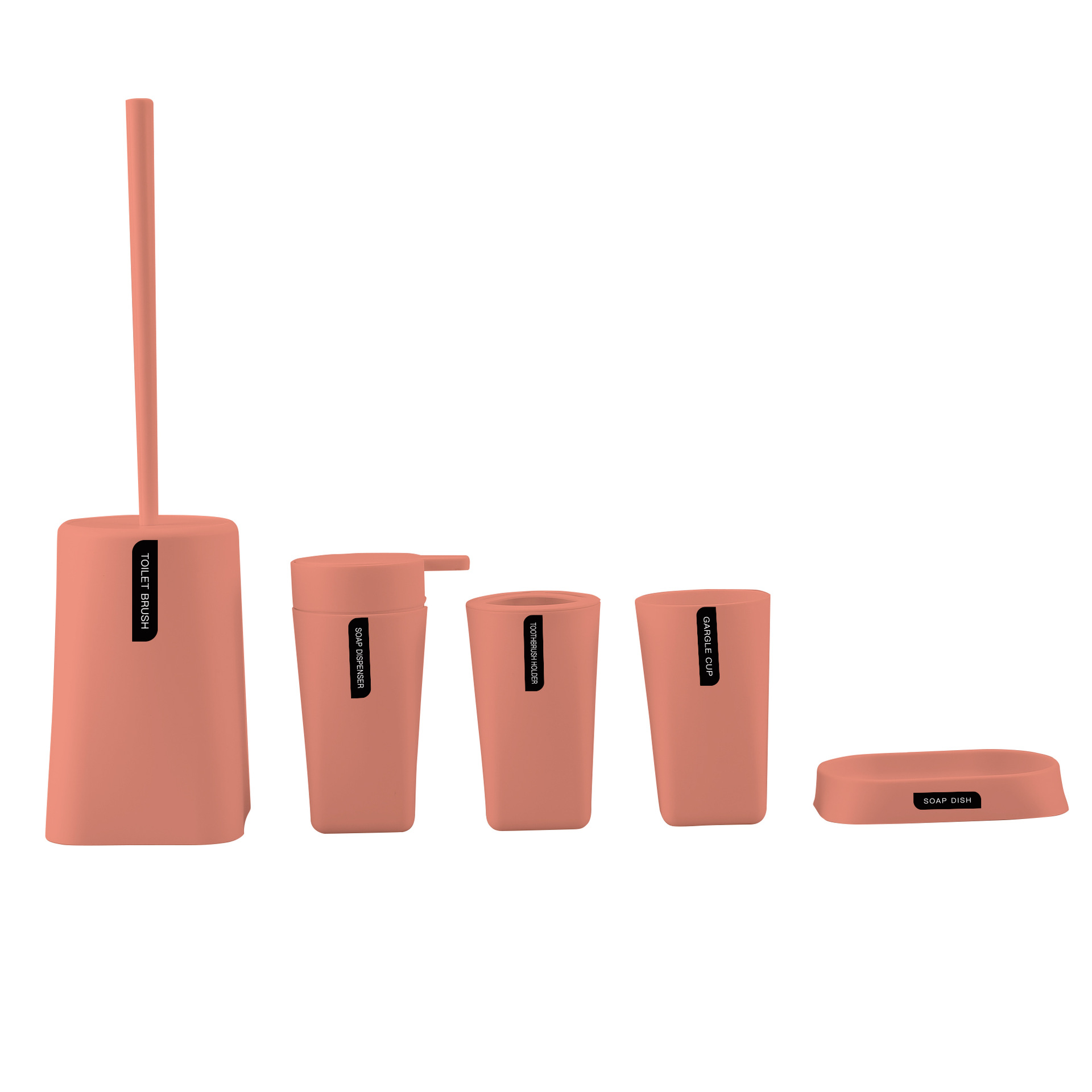 Plástico de color sólido suministros de baño de cinco piezas enjuague bucal taza cepillado rack caja de jabón baño almacenamiento baño lavado traje