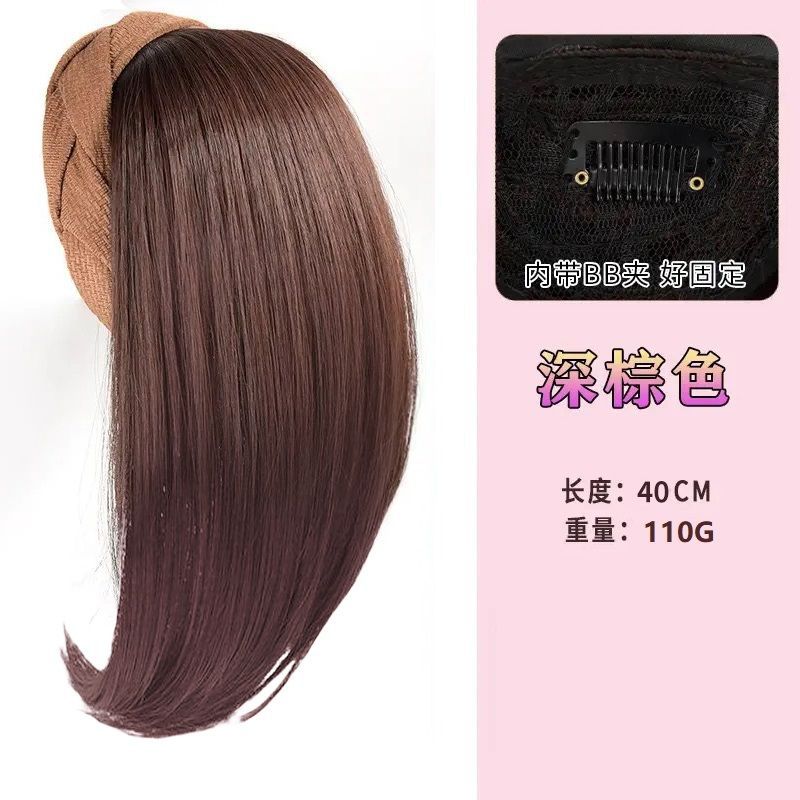 Fijación de cabello para pelucas integradas para mujeres, bloque de cabello para aumentar la cantidad de cabello, artefacto mágico para cubrir el cabello blanco natural, fijación de cabello, cubierta de mitad de cabeza.