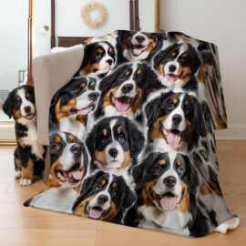 跨境外贸diy宠物狗狗照片个性化法兰绒毛毯数码印花盖毯工厂批发