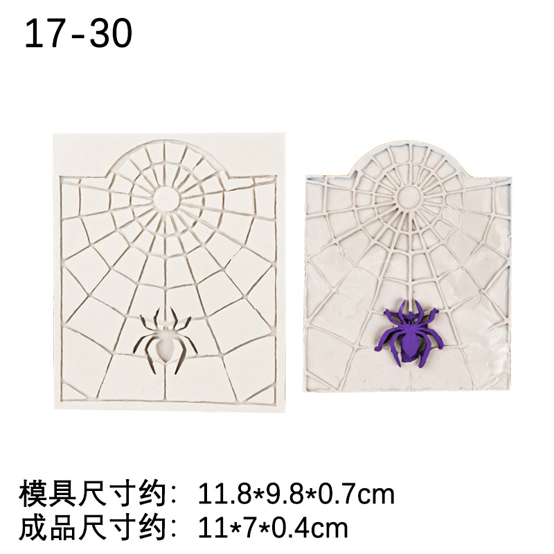 Reloj reloj araña web forma fondant cake molde de silicona DIY hornear chocolate epoxi Accesorios