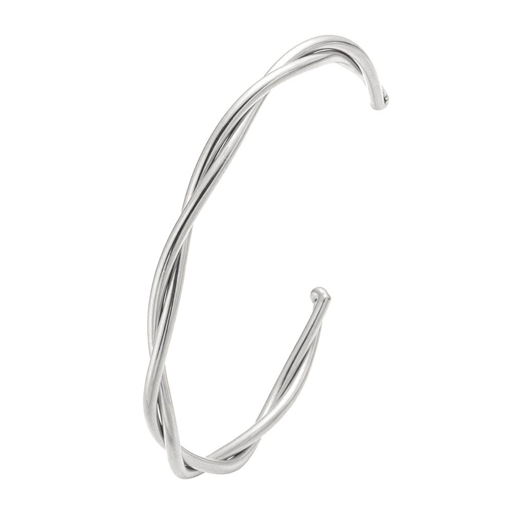 Stainless Steel Open C Shaped Bracelet Gold Plated Unique Design Elegant And Sophisticated Jewelry Accessory_voghion.com