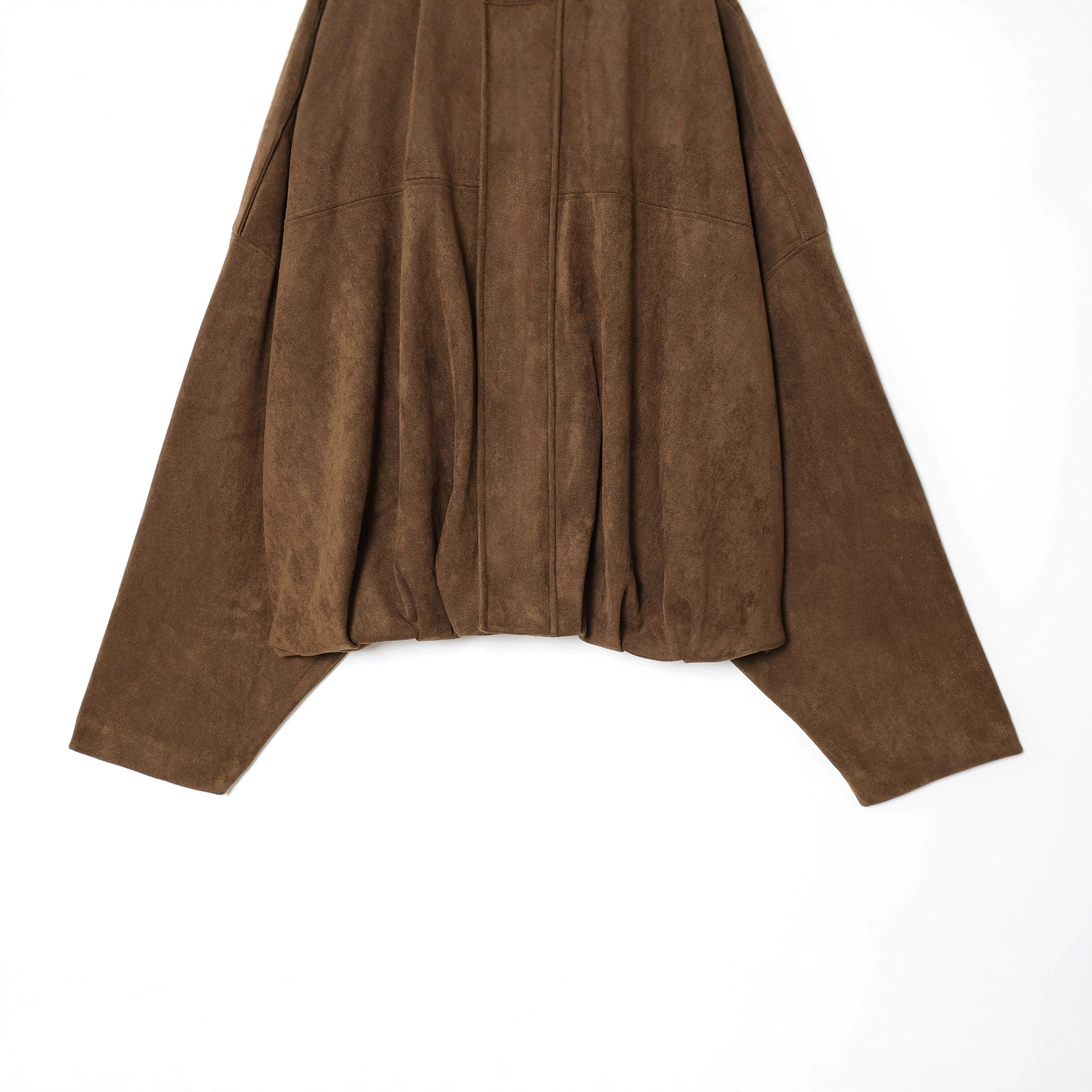 2025 Fall Casual Women's Solid Color Faux Suede Effect Bomber Jacket