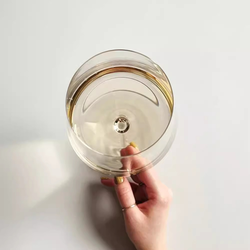 Taza de vino tinto de cristal ultrafino sin plomo hecha a mano con copa de techo de calidad nacional