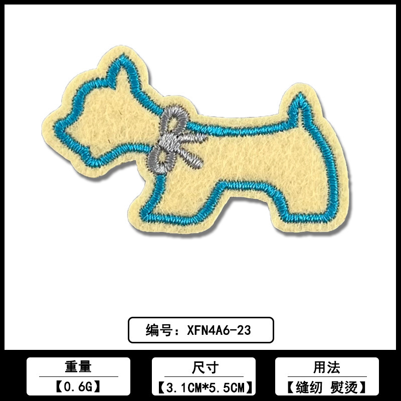 ダックスフント漫画刺繍パッチ布ステッカー佛山メーカー在庫卸売コンピュータ刺繍ラベル衣類装飾アクセサリー|undefined