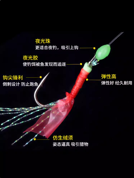 仿生串钩假饵路亚七星钩虾皮钓组翘嘴套装假虾饵鱼饵白条专杀红皮|undefined