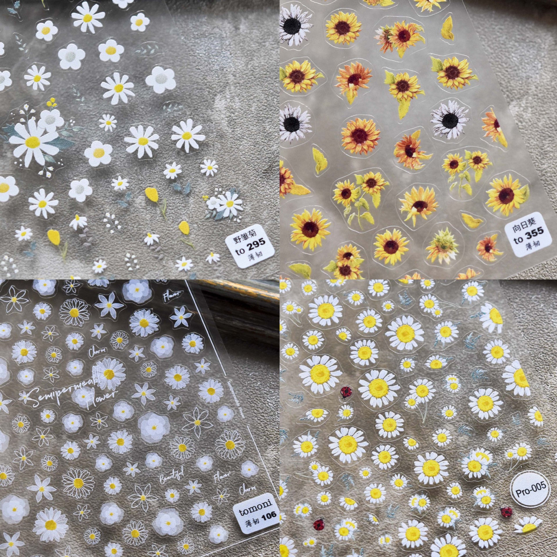 Fashion Chrysanthemum Transparent Nail Stickers Nail Sticker 1 Piece display picture 3