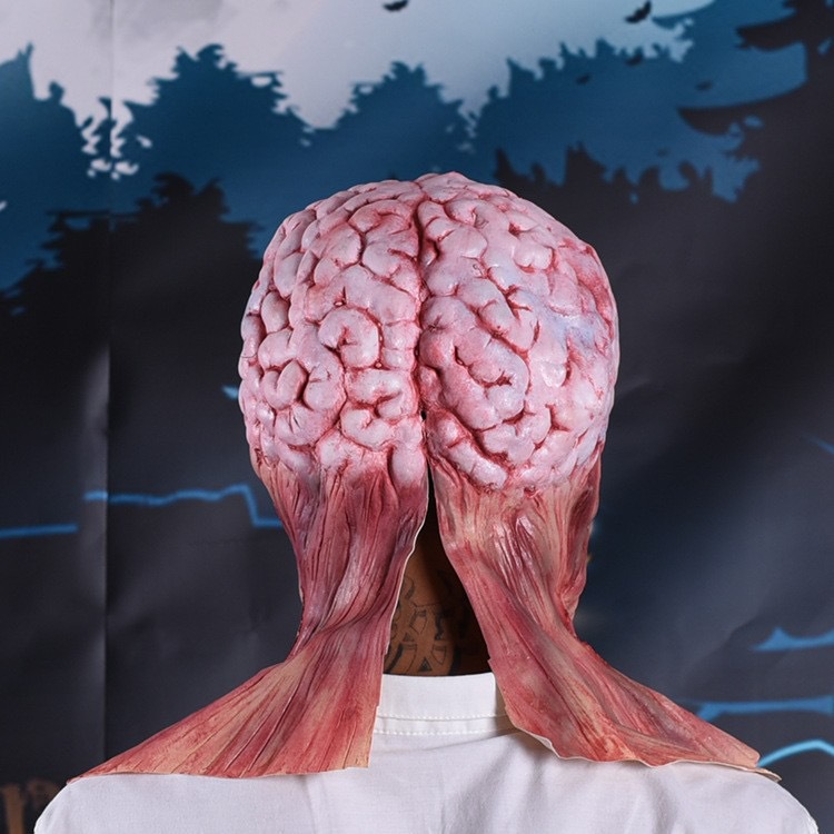 2025 nueva máscara de arroz de cerebro de terror transfronteriza, lengua larga, máscara de látex sin cara