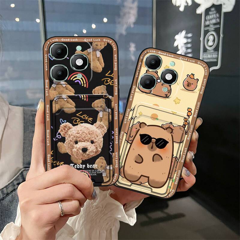 Suitable for Itel A90 Mobile Phone Case, Id Card Holder, Funny New Change, Cute Graffiti, Photo Placement