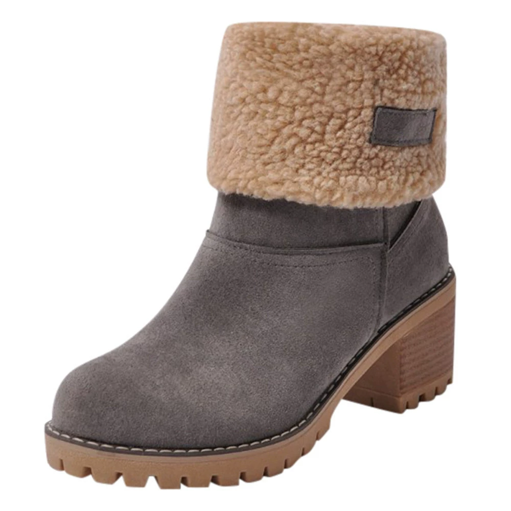 Low boots, Amazon, European style, mid-length, plus size, (Physicals)