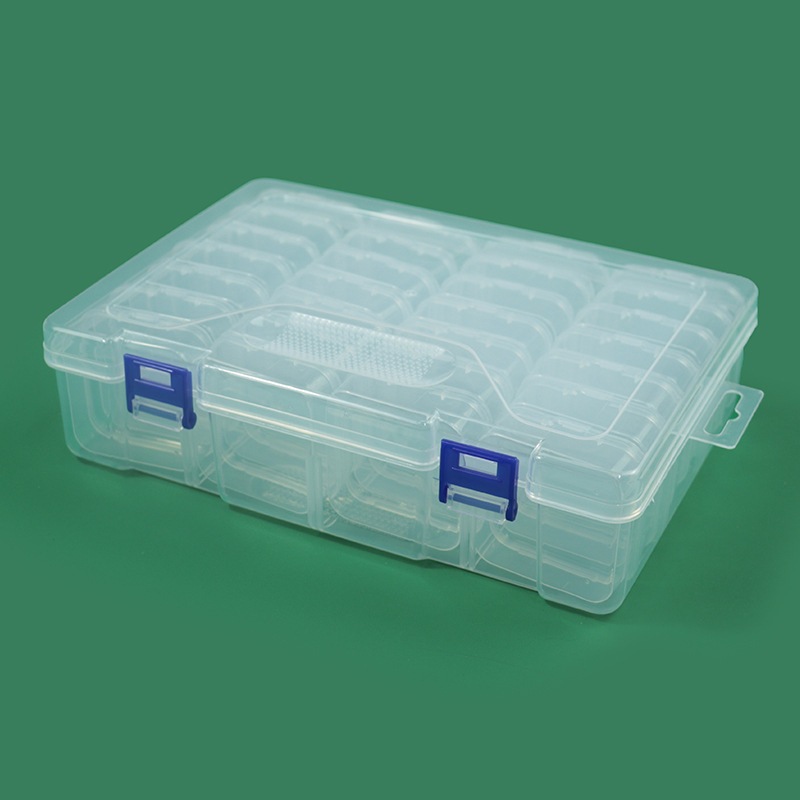 28个装5.5方盒高透明扣盖pp透明塑料盒长方形套装卡片收纳包装盒