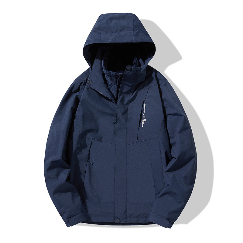 Chaqueta Impermeable 3 en 1 de Dos Piezas para Mujer A Prueba de Viento Desmontable para Exterior