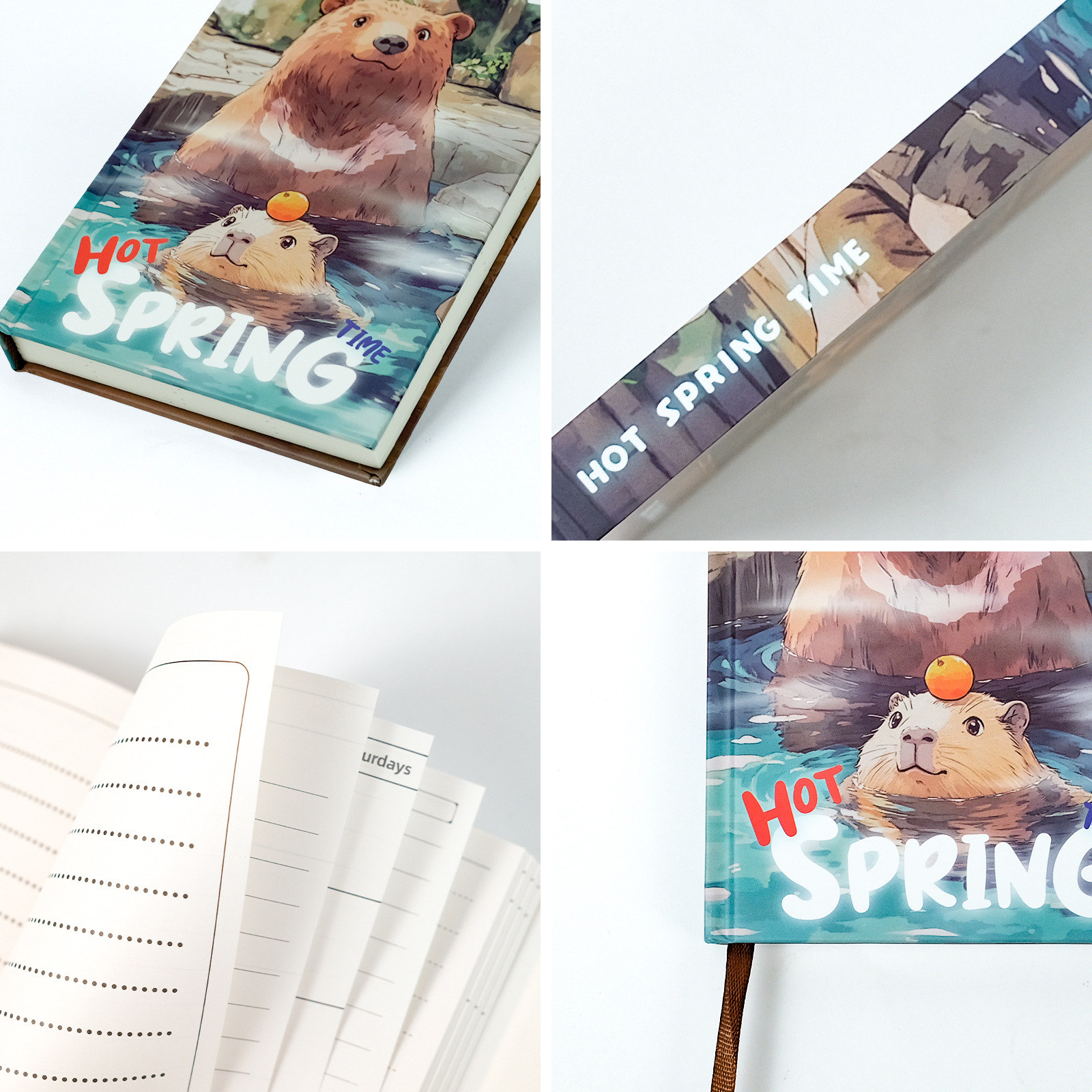 Capybara Diary Hardcover Notebook Hot Spring Theme Journal_voghion.com