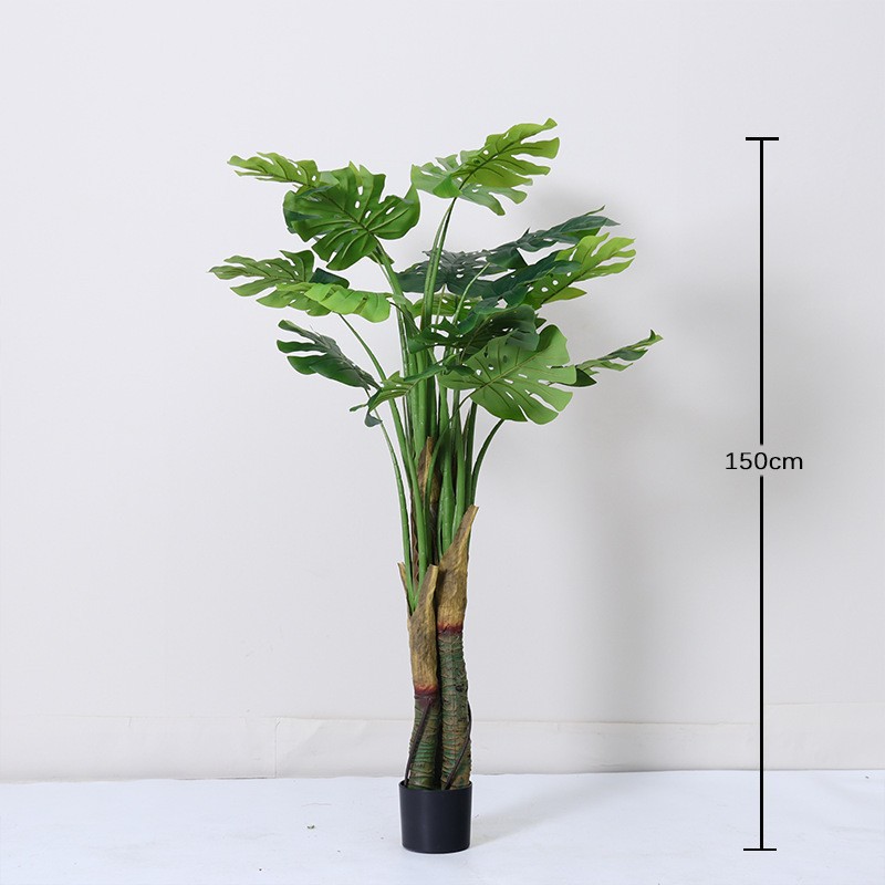 Simulación de plantas verdes estereoscópicas hojas de tortuga de espalda de alta gama de lujo ligero en maceta decoración interior decoración suave paisaje falso planta