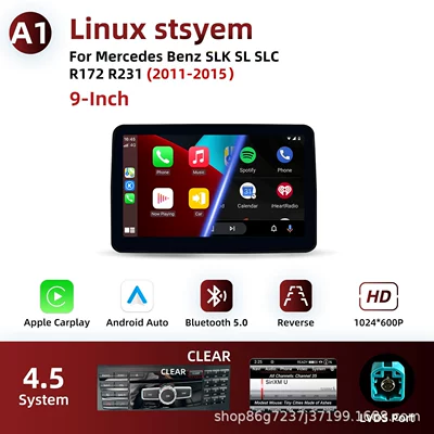 9inch Android Mercedes-Benz SLK SL SLC R172 R231 car central control navigation system with built-in Bluetooth and GPS (DVD Navigation) - linux-45-9inch