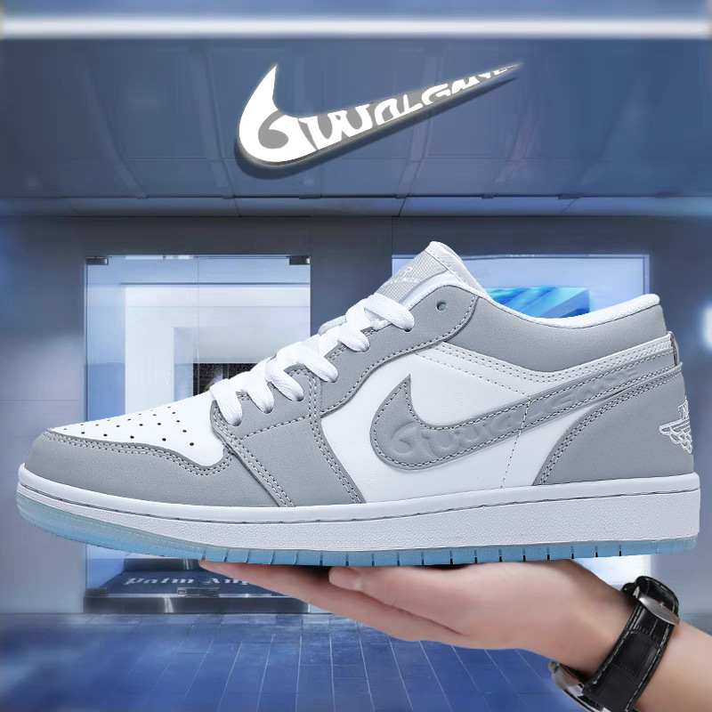 Brand Off-Size Men's Air Force One Adidas Gray Low-Top Sneakers Couple Sports Ball Shoes for Men and Women