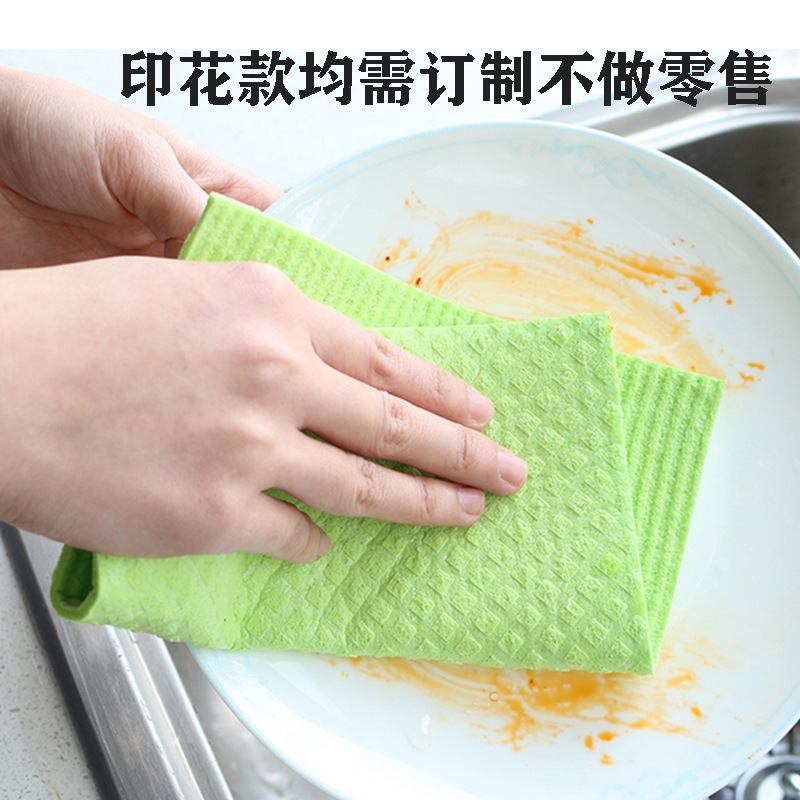 Fabricantes personalizados paño limpio para cocina doméstica pulpa de madera limpia esponja paño de algodón absorción de agua no pierde pelo no pega aceite al por mayor