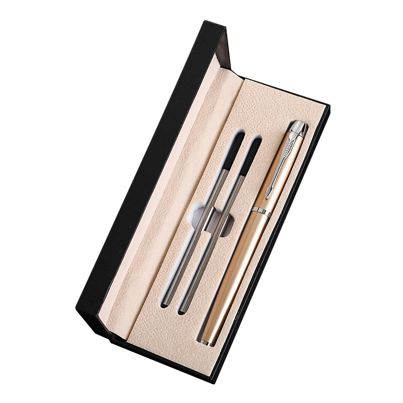 Fabricante en stock traje de pluma de firma de gama alta Bolígrafo de metal Impresión de regalo de negocios LOGO pluma de gel de Conferencia