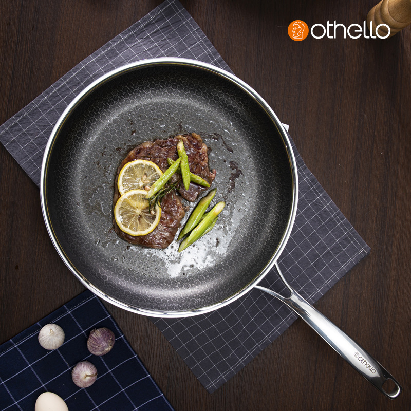 德国othello欧德罗 30*5cm不锈钢双面防铲不粘煎锅（无盖）|ms