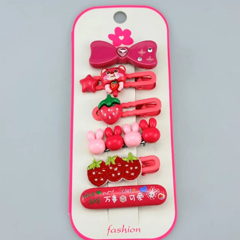Strawberry Bear Cullomi clip para el cabello de dibujos animados para niños clip para el cabello de color caramelo clip para el cabello de boquilla clip para el cabello lateral clip para el cabello adornamiento