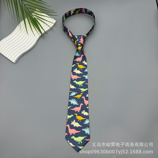 Cross-border men's dinosaur printing fashion hand tie, formal clothing accessories casual tie