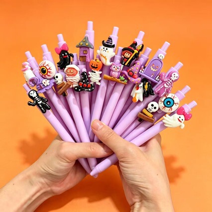 Cross-Border Halloween Pumpkin Shape Retractable Ballpoint Pen Campus Design Halloween Student Push-Type Gel Pen Cross-Border Halloween Pumpkin Shape Retractable Ballpoint Pen Campus Design Halloween Student Push-Type Gel Pen