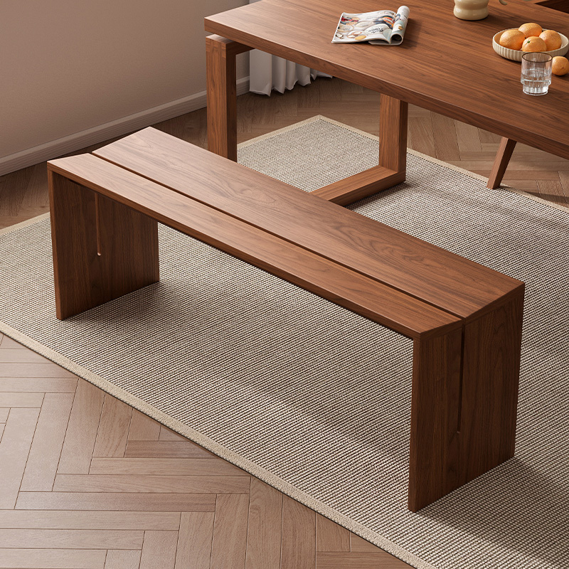 Nordic solid wood long bench, simple dining bench, bedroom end-of-bed bench, entryway shoe-changing bench, designer wooden bench