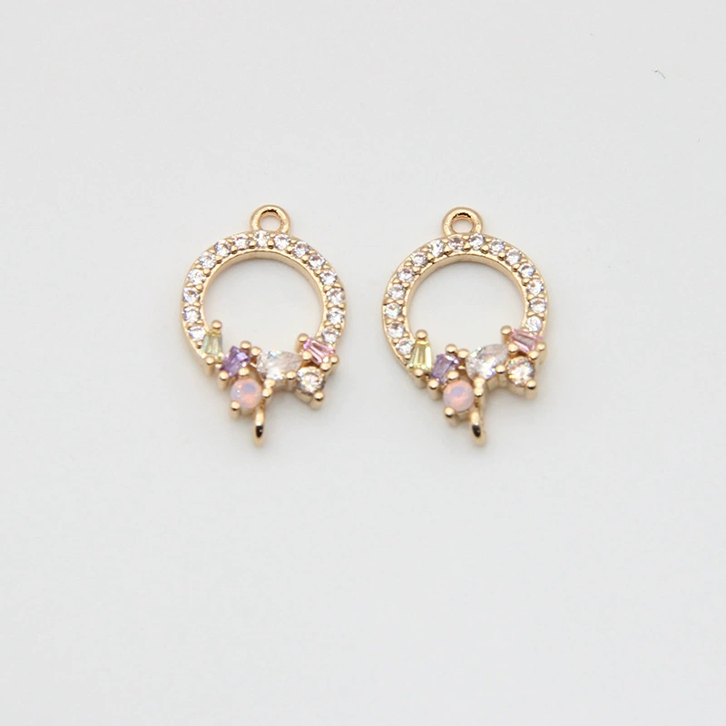 Accessory, copper accessories, earrings flower-shaped, pendant, necklace, material, micro incrustation