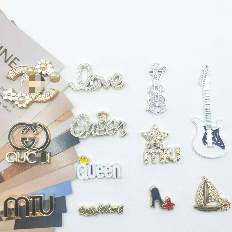 New Designer Letter Flower Guitar Sailboat DIY Accessories for Clogs, Phone Cases, Hair Accessories, and Clothing Accessories