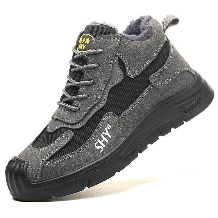 冬季新款劳保鞋防砸防刺穿加绒保暖实心底绝缘6KV安全鞋耐 磨防护