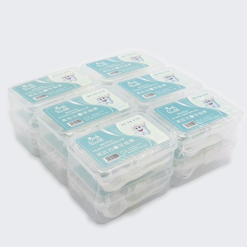 D1532 hilo dental cuadrado clásico suave hilo dental Paquete de familia bolsa portátil cuidado de limpieza dental ultra-fino hilo dental
