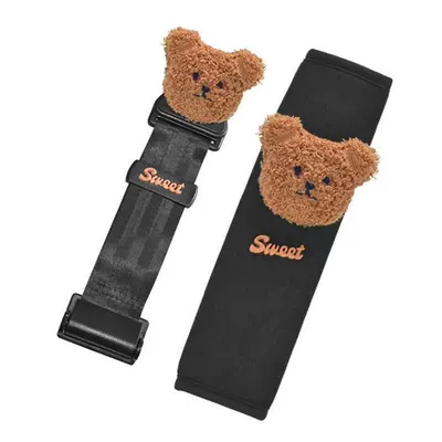Car Kids Safety Belt Holder Anti-Stranglehold Limiter Cartoon Creative Baby Seat Safety Belt Shoulder Protector (Seat belt shoulder pad) - hot-selling-model-bear-set