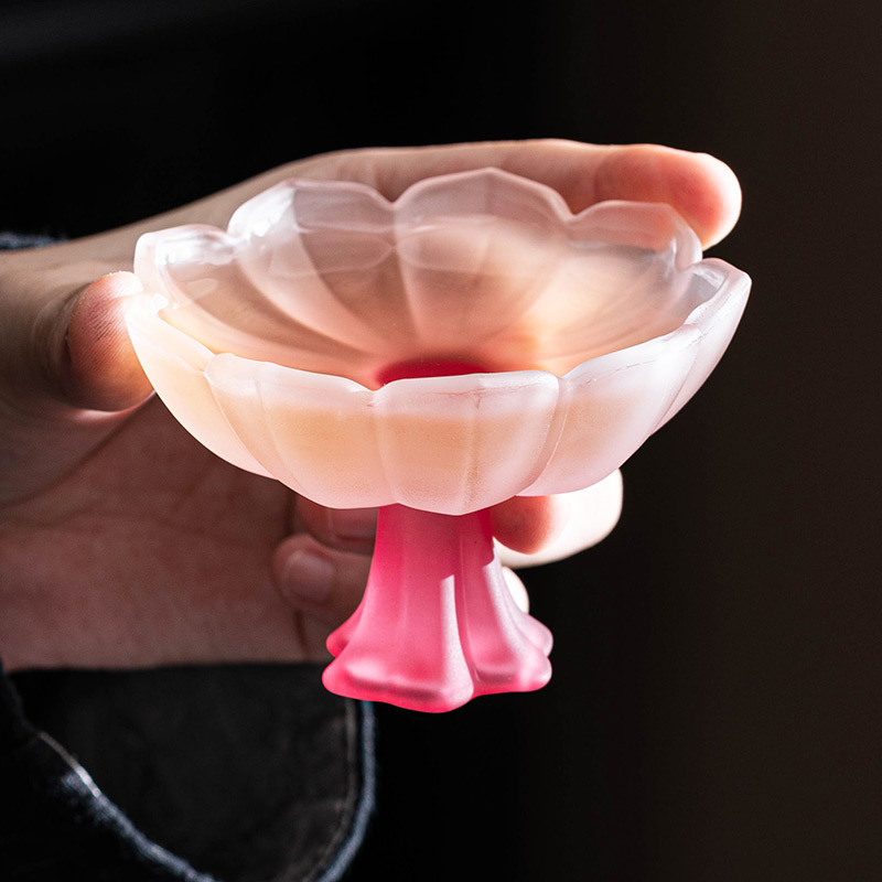 Glazed Pastel Tall Foot Cup, Tall Tea Cup, Tea Cup, Scent Cup, Rice Wine, Soju Cup, Accessible Luxury, High-Looking Master Cup