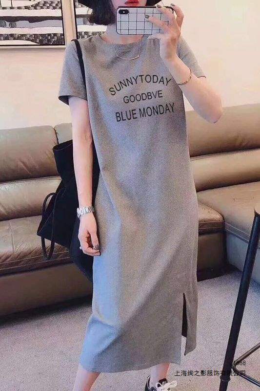 2026 New Style Long Skirt for Women, Korean Style Loose Casual Over-The-Knee Short-Sleeved T-Shirt Dress, Fashionable Mid-Length Dress, Tulle